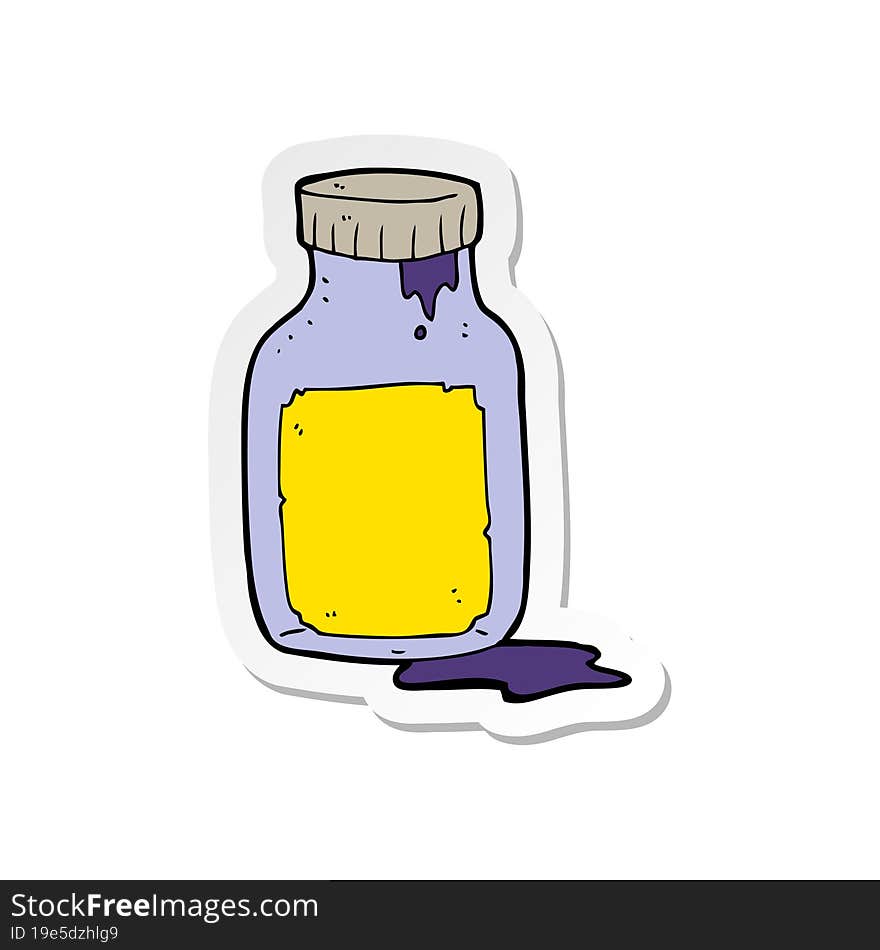 sticker of a cartoon cough medicine