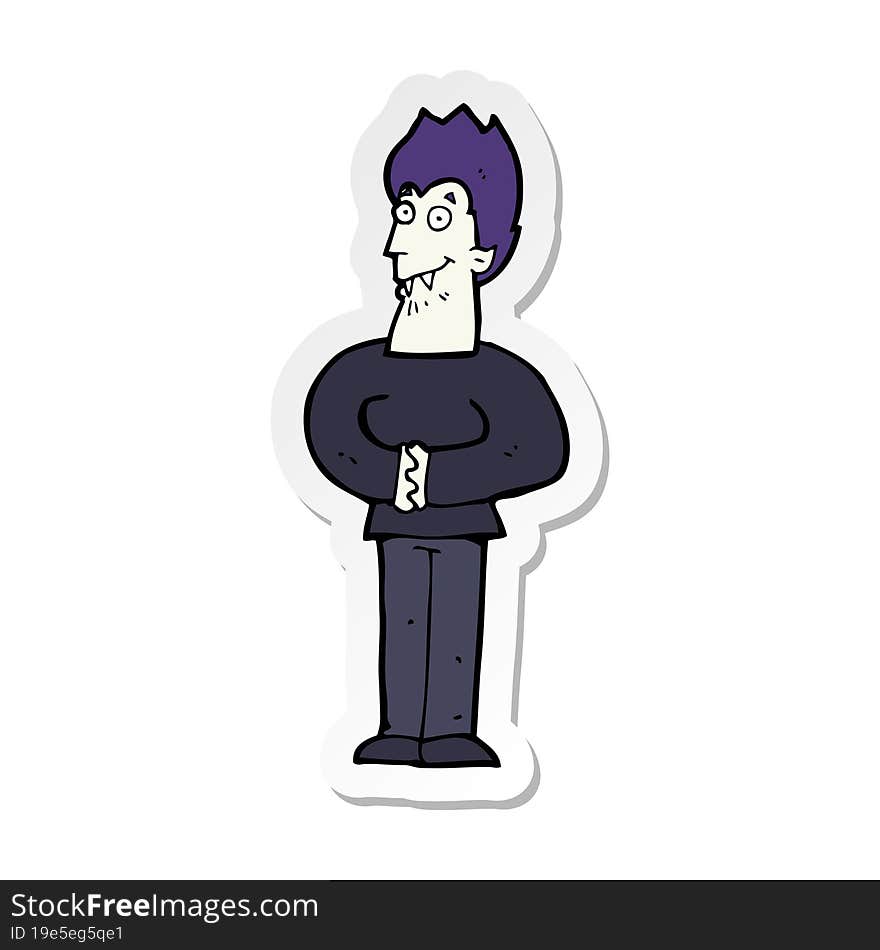 Sticker Of A Cartoon Vampire