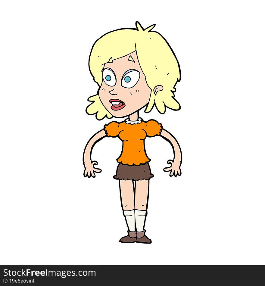 cartoon surprised woman