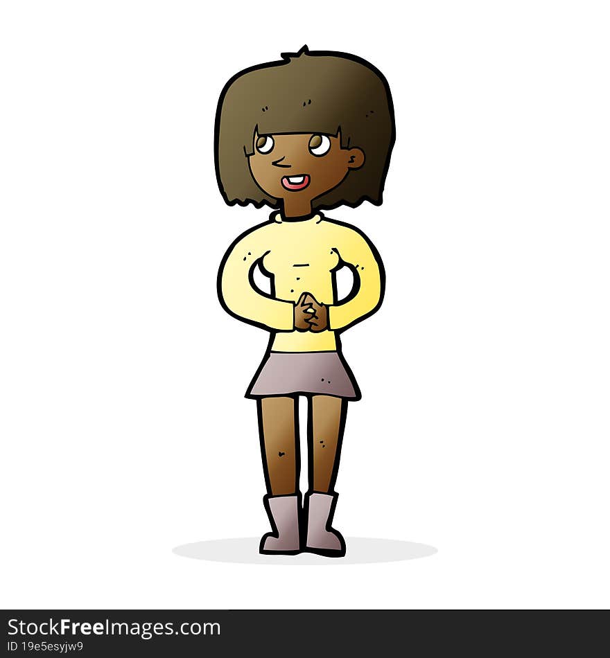 cartoon friendly woman