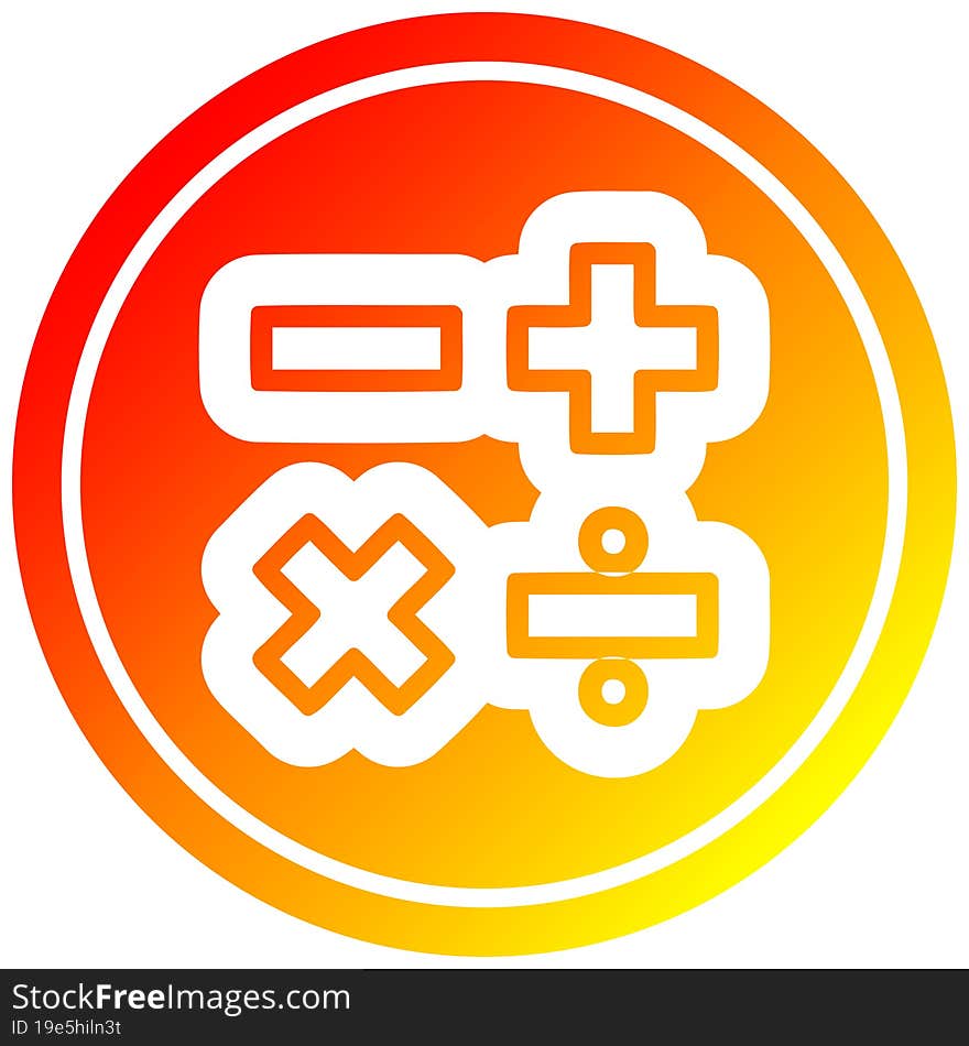 math symbols in hot gradient spectrum