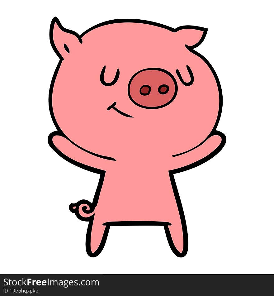 happy cartoon pig. happy cartoon pig