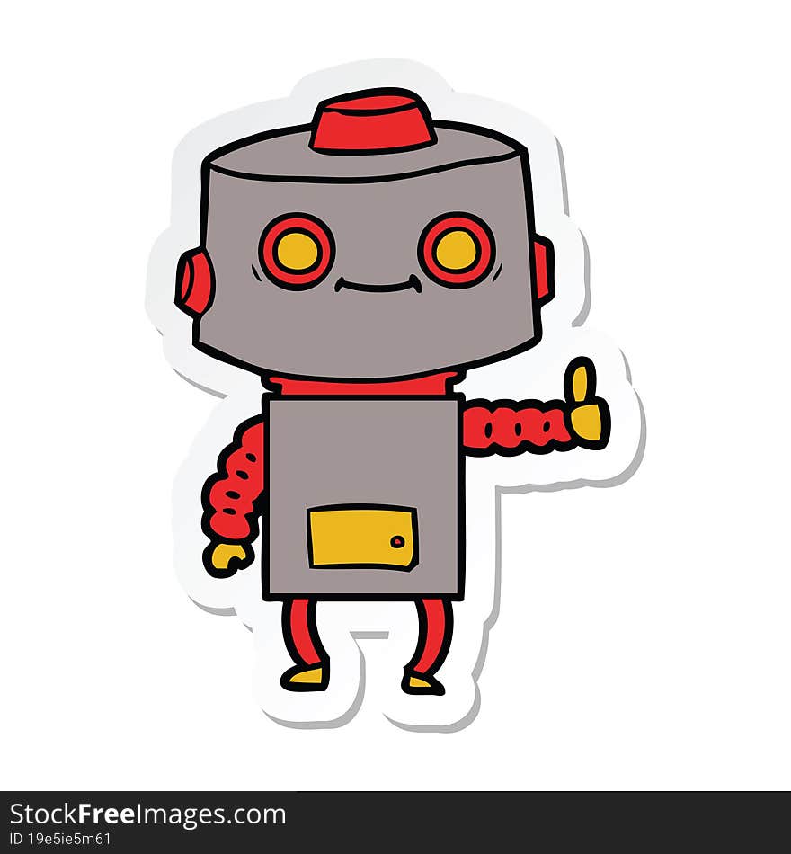 sticker of a cartoon robot