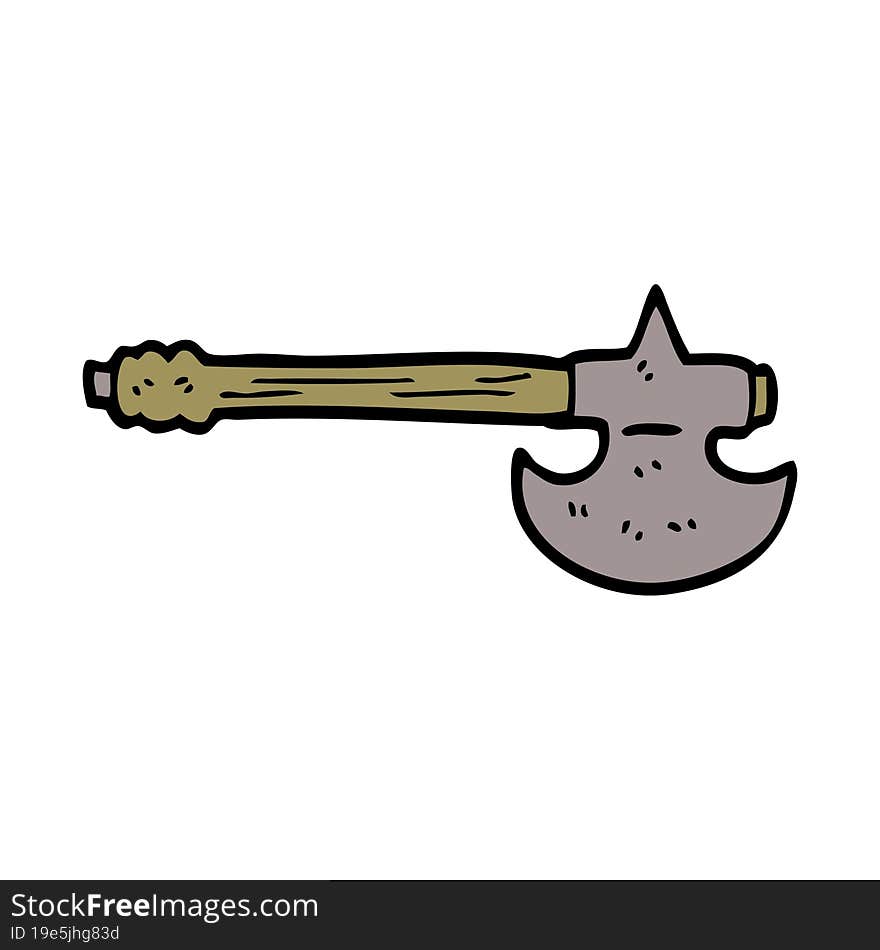 Cartoon Doodle Medieval Axe