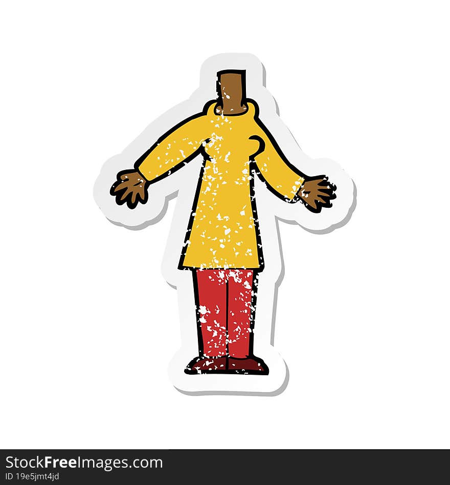 retro distressed sticker of a cartoon body