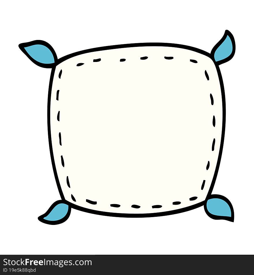 Cartoon Doodle Plain Cushion