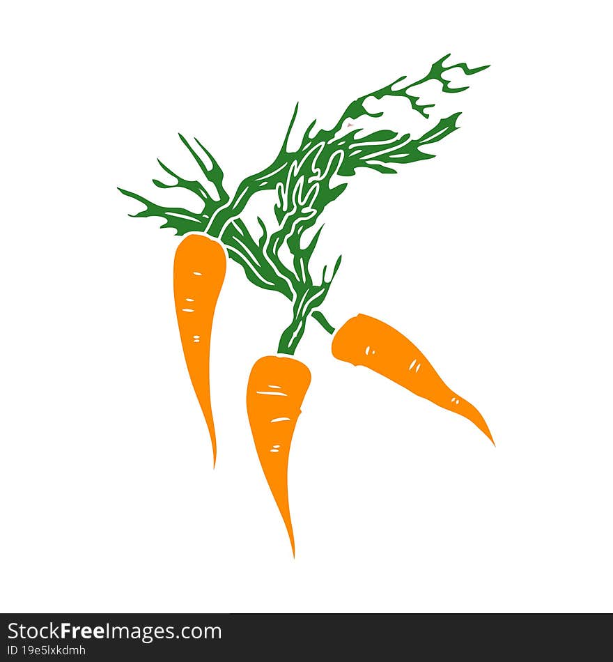 Flat Color Style Cartoon Carrots