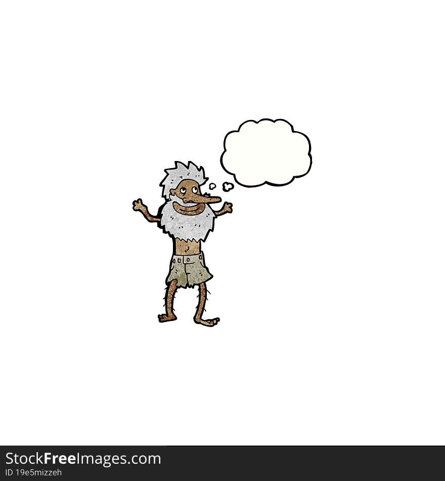 Cartoon Old Hermit Man