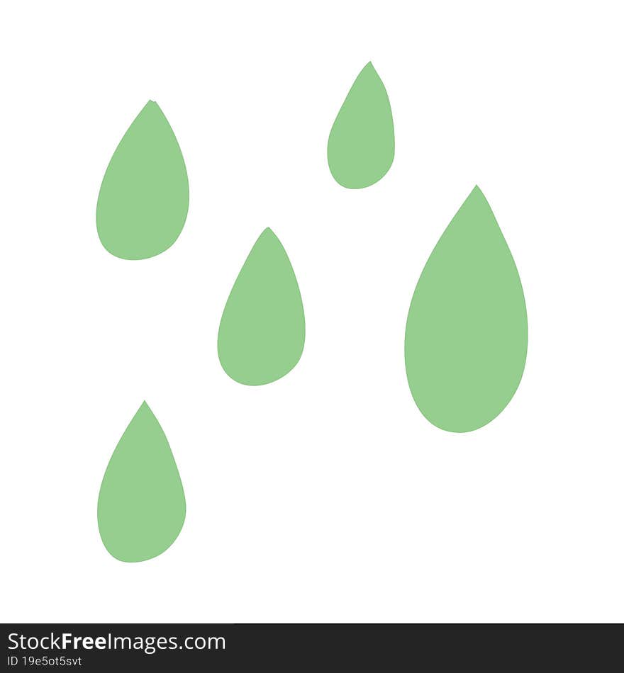 cartoon doodle green paint droplets