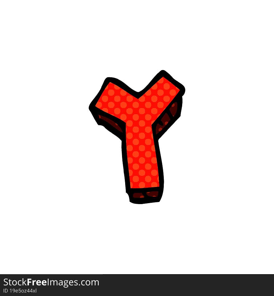 cartoon doodle letter y