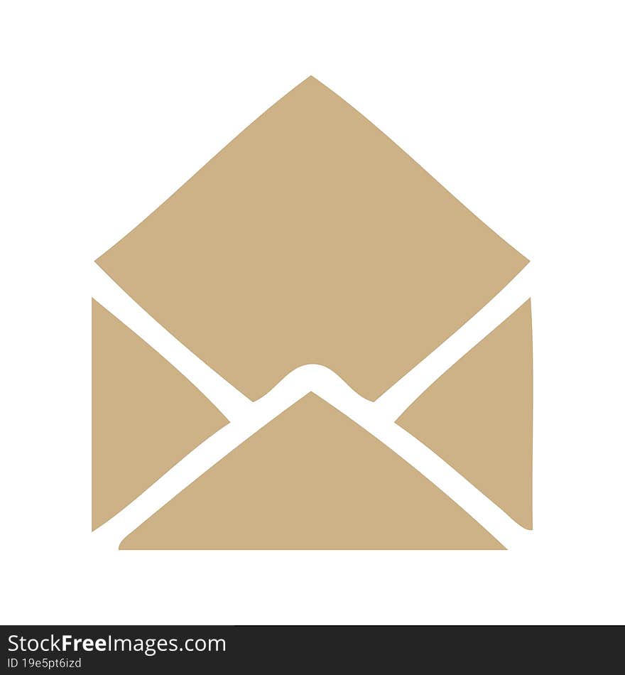 flat color retro cartoon of a paper envelope