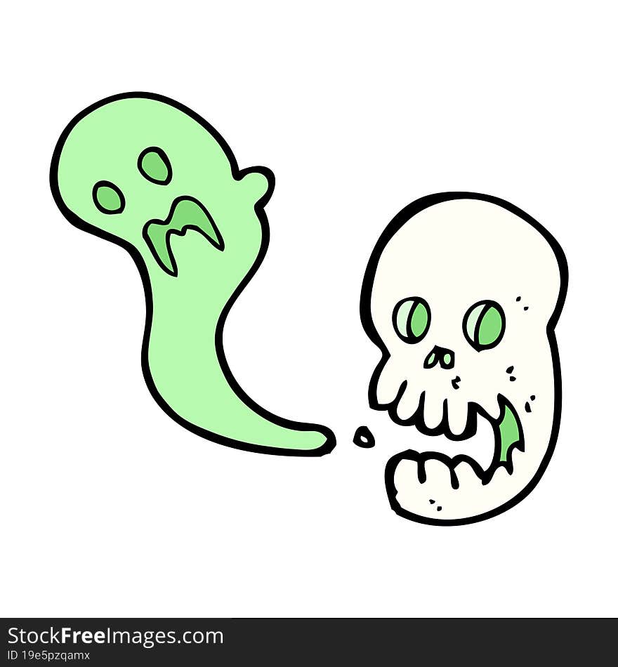 cartoon spooky skull