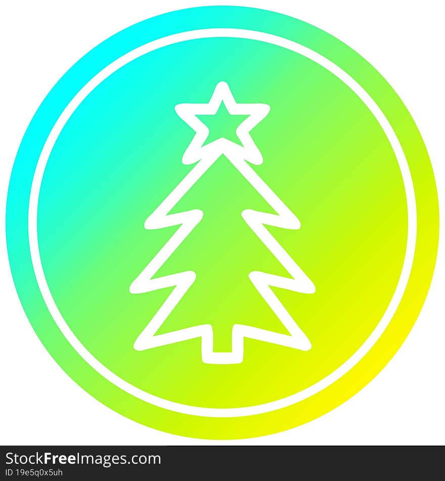 Christmas Tree Circular In Cold Gradient Spectrum