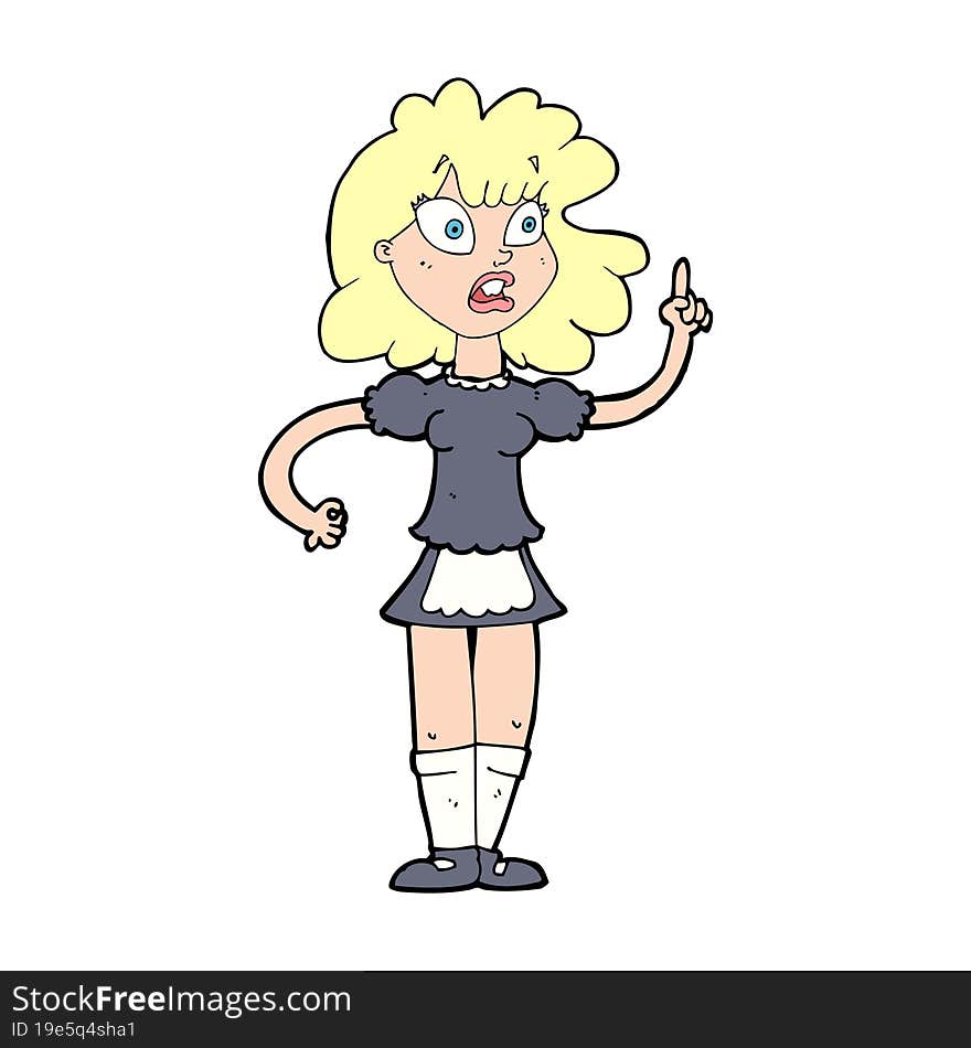 cartoon worried maid