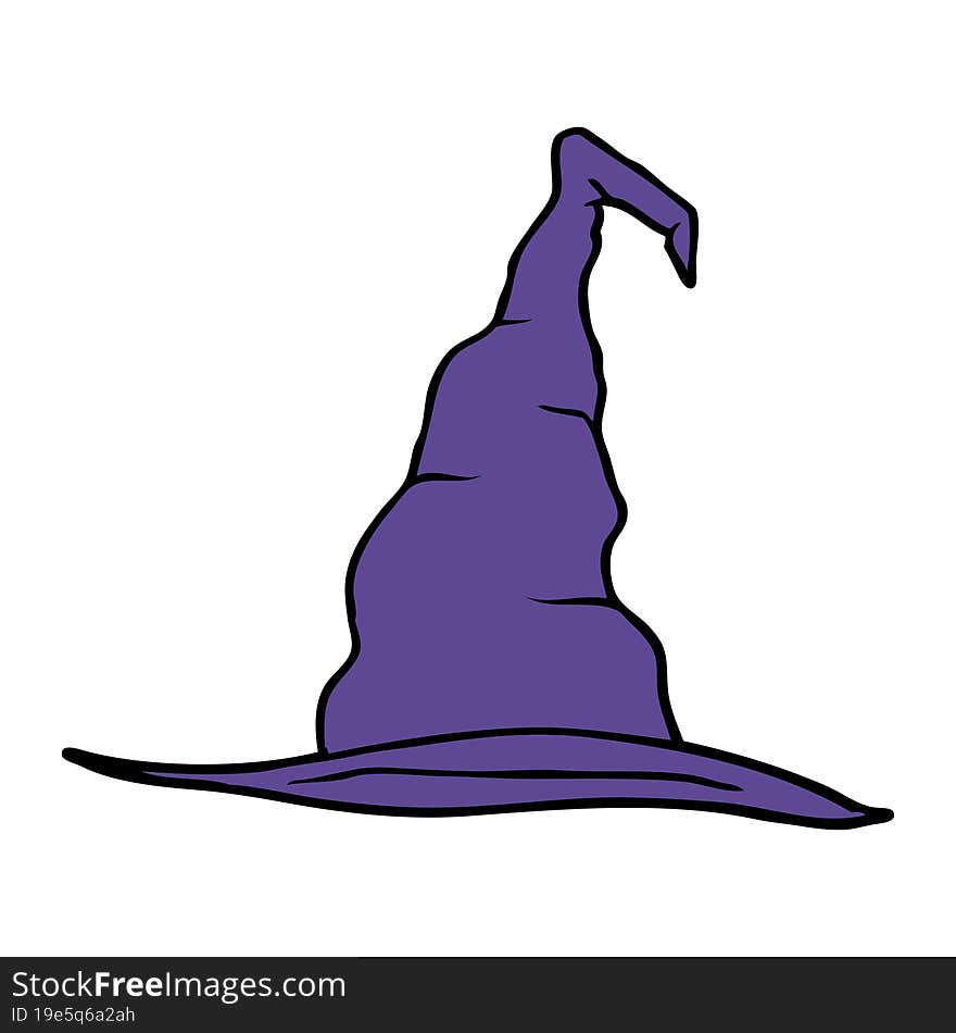 Cartoon Doodle Witch Hat