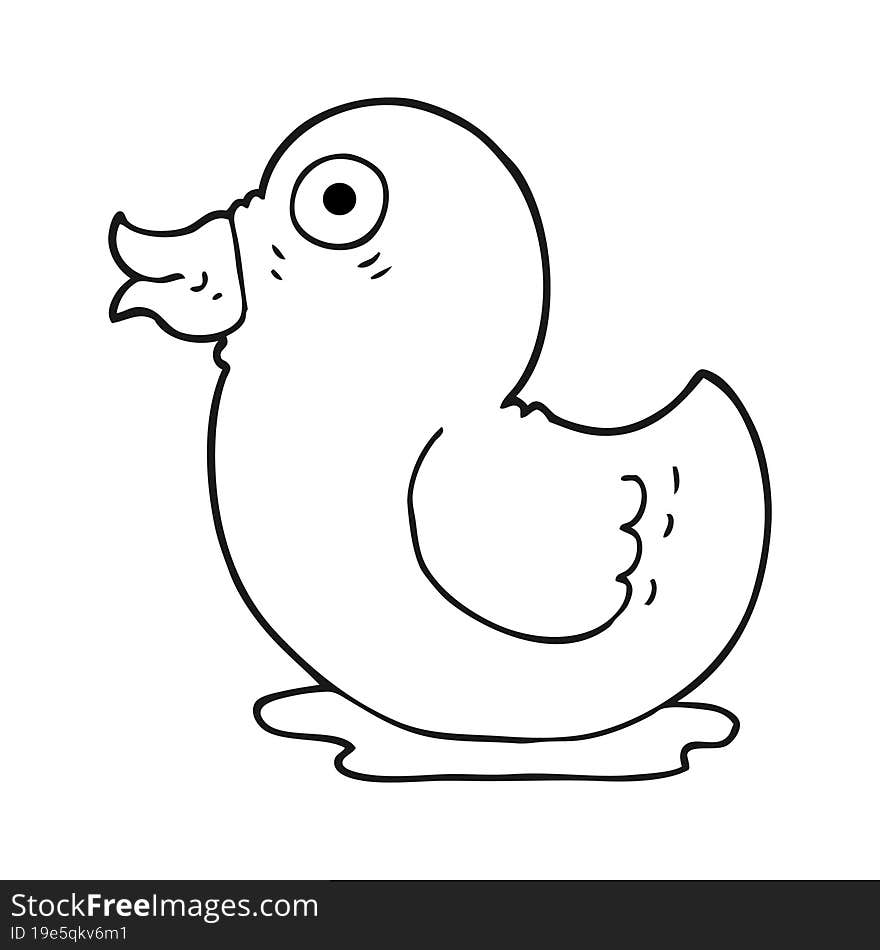 Black And White Cartoon Rubber Duck