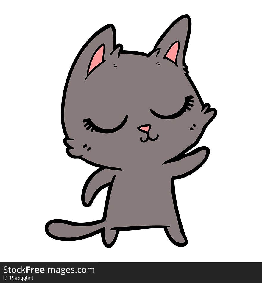 calm cartoon cat. calm cartoon cat