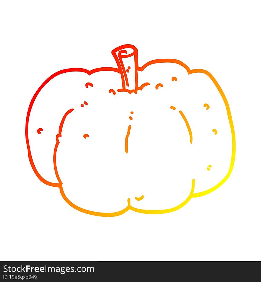 Warm Gradient Line Drawing Cartoon Pumpkin