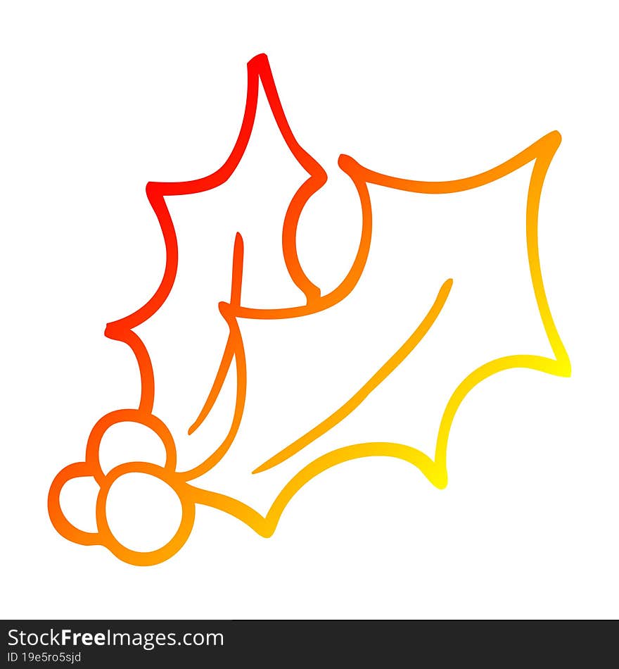 warm gradient line drawing cartoon holly