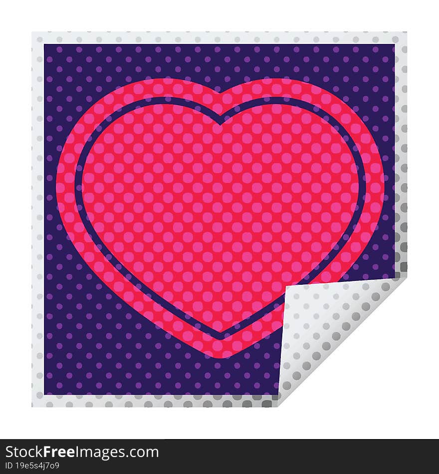 heart square peeling sticker