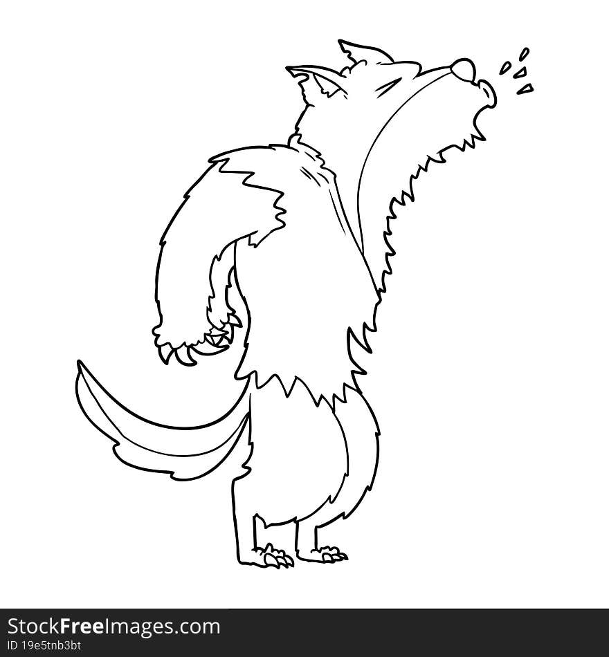 cartoon howling werewolf. cartoon howling werewolf