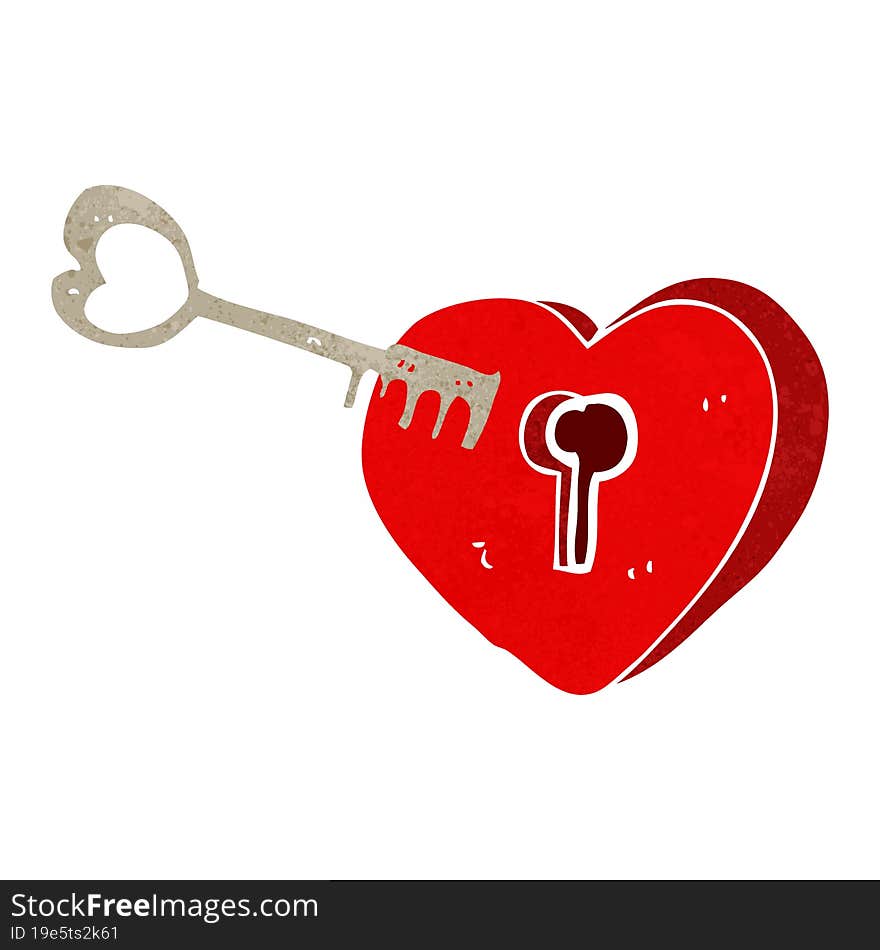 cartoon heart with keyhole