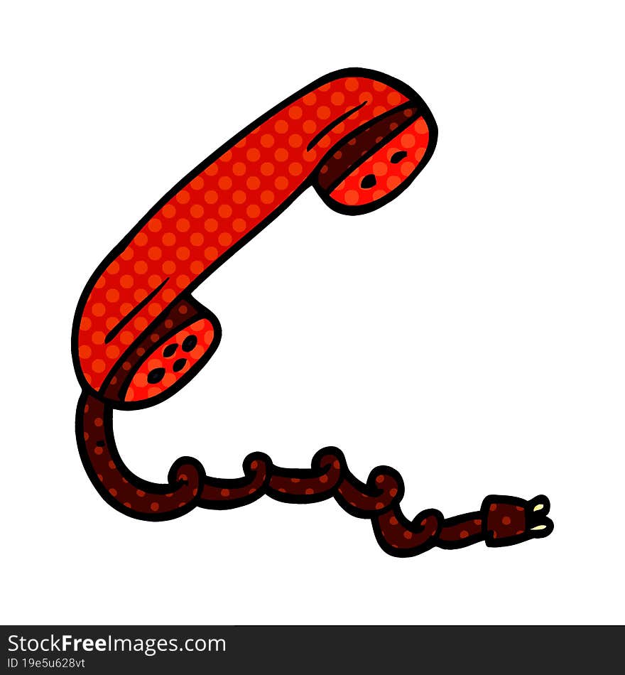 cartoon doodle telephone handset