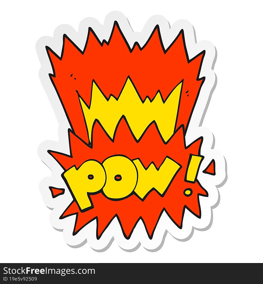 sticker of a cartoon pow symbol