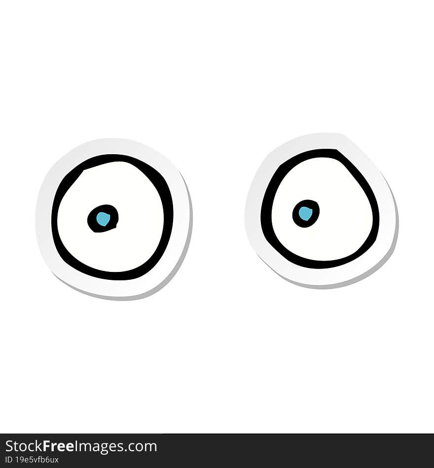 sticker of a cartoon eyes