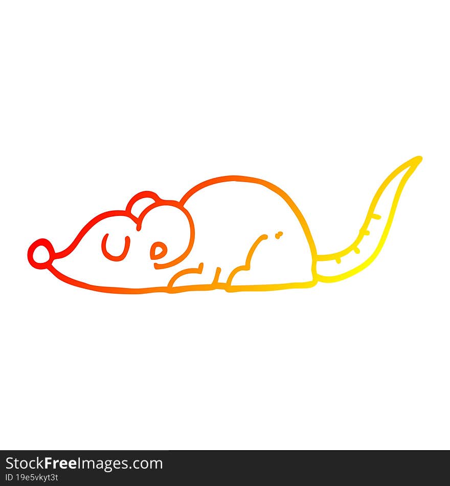 warm gradient line drawing cartoon black rat