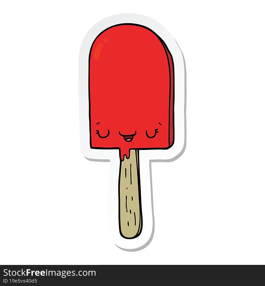 sticker of a cartoon ice lolly