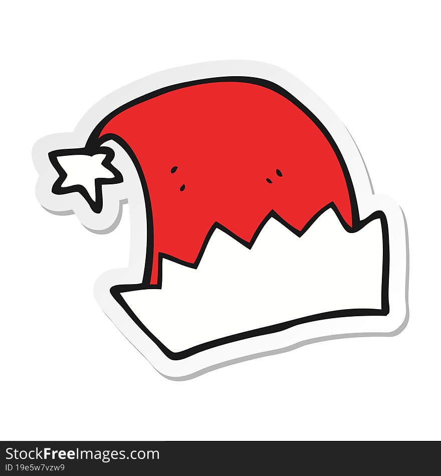 sticker of a cartoon santa hat