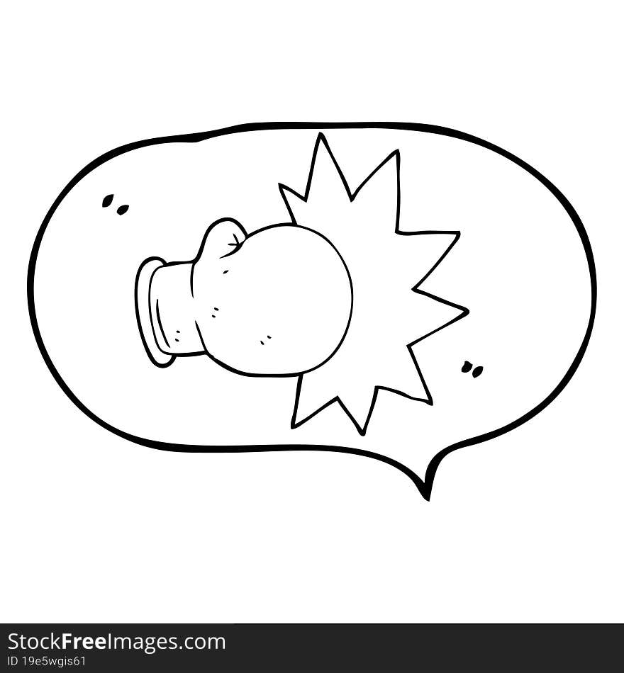 speech bubble cartoon boxing glove