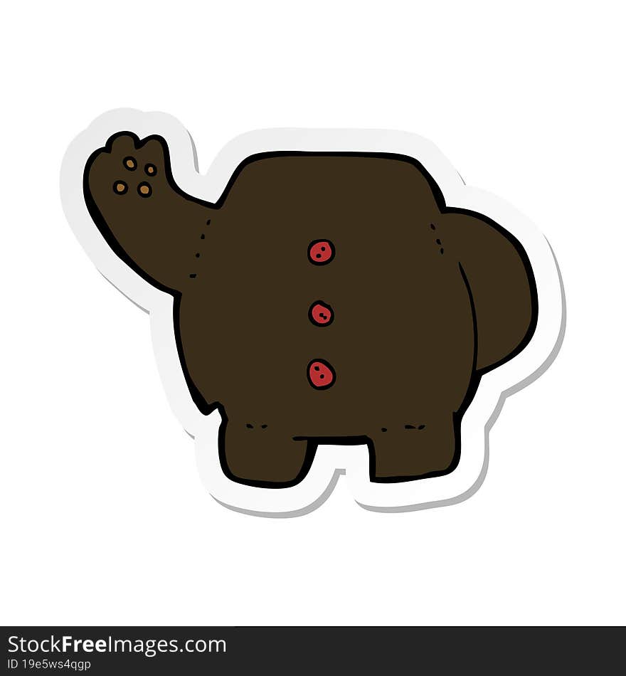 Sticker Of A Cartoon Black Bear Body