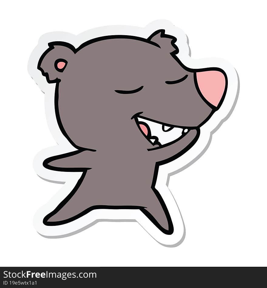 sticker of a cartoon bear