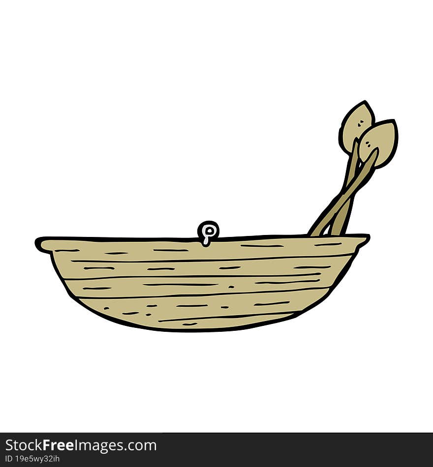 cartoon rowing boat