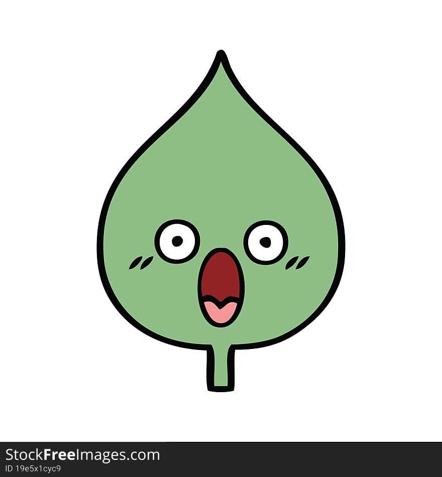 cute cartoon of a expressional leaf