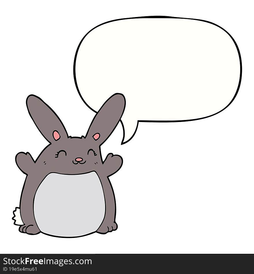 cartoon rabbit and speech bubble