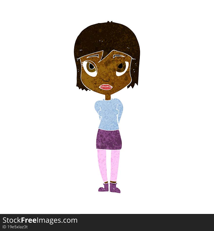 Cartoon Shy Girl