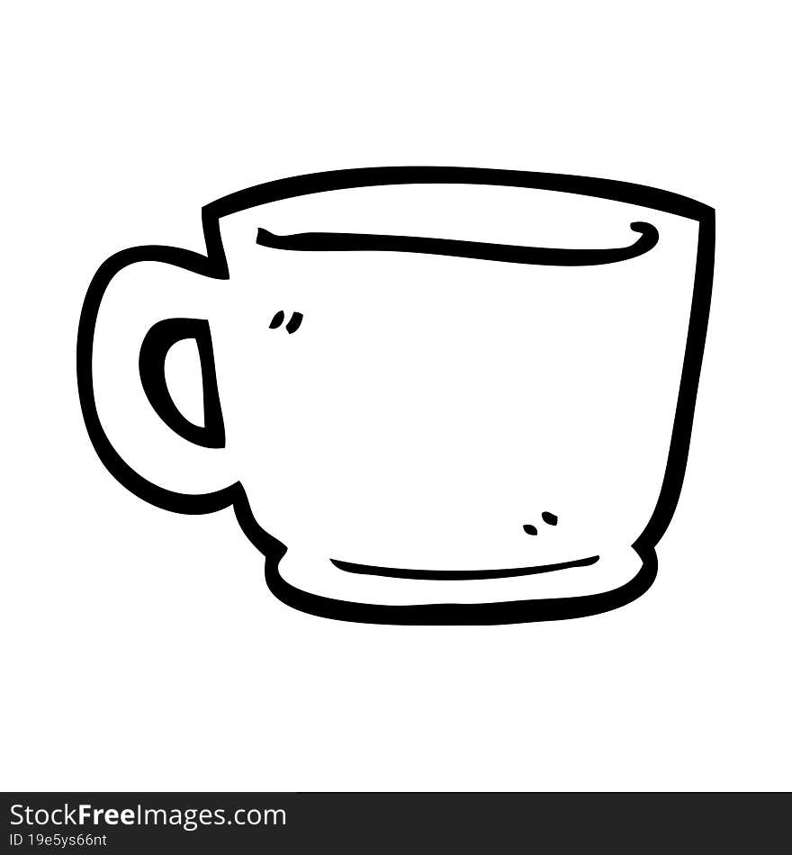 Line Drawing Cartoon Of A Tea Cup