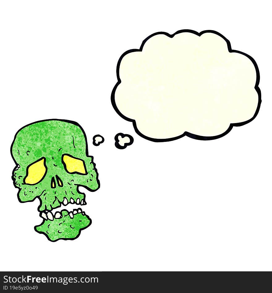 Cartoon Skull With Thought Bubble