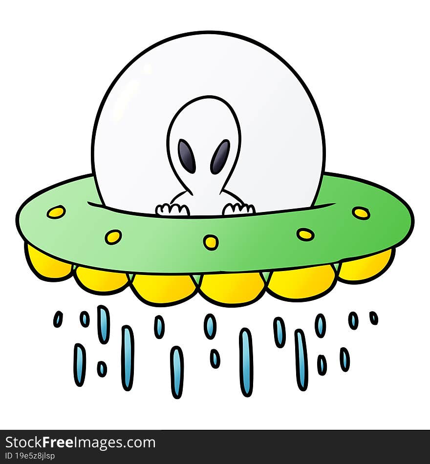 cartoon alien UFO. cartoon alien UFO