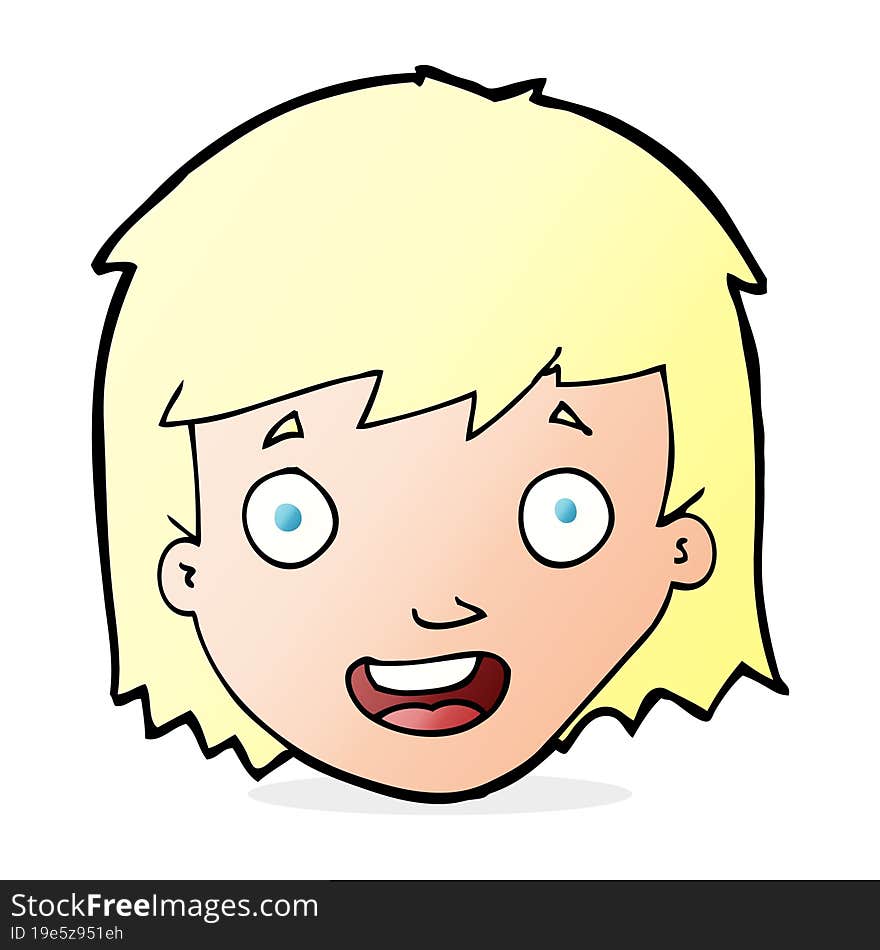 cartoon happy female face