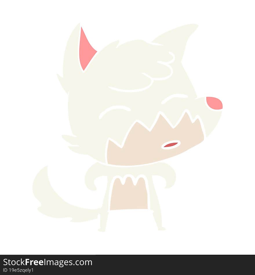 Flat Color Style Cartoon Fox