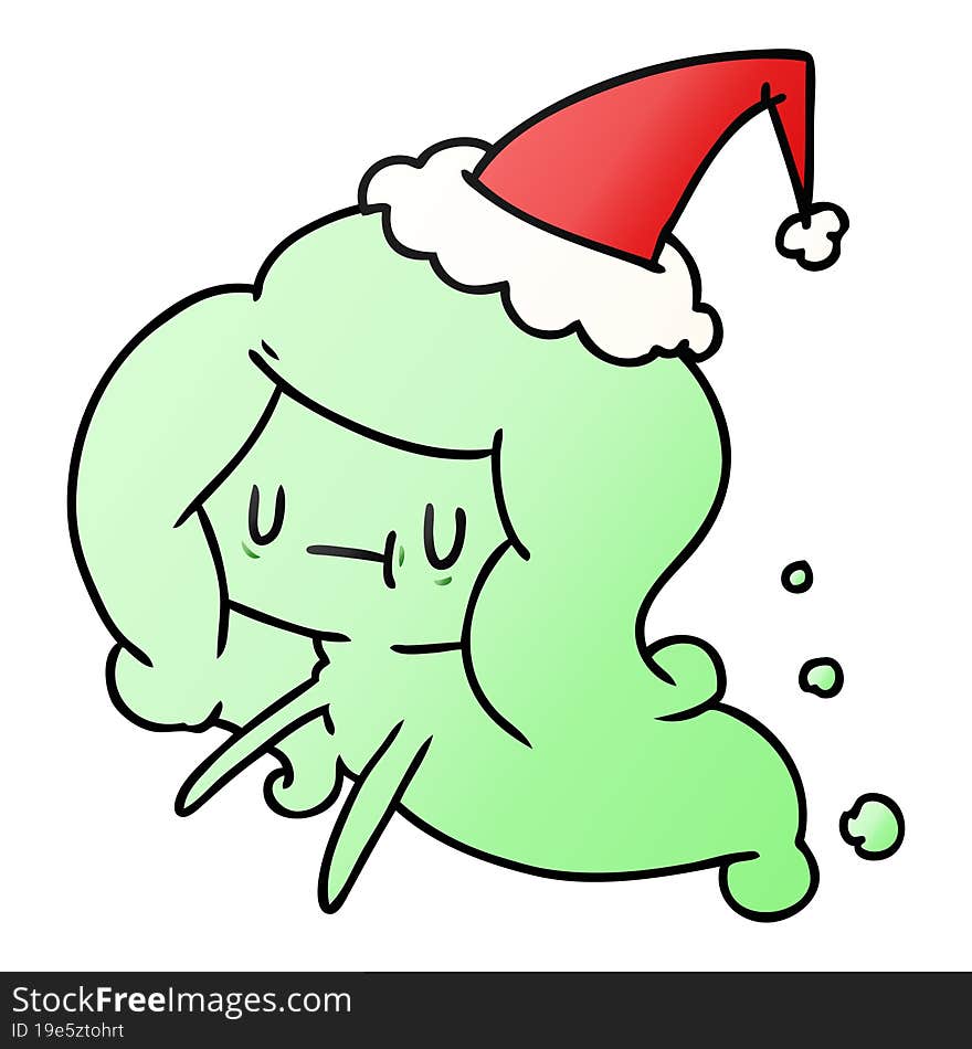 Christmas Gradient Cartoon Of Kawaii Ghost