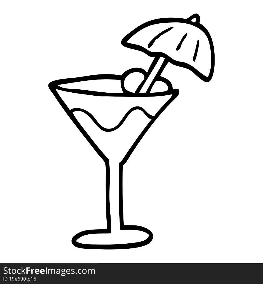 line drawing cartoon cocktail