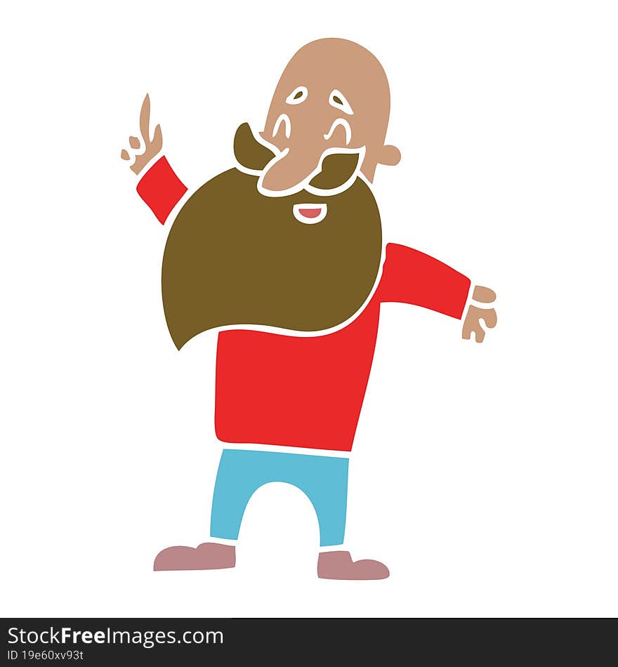 cartoon doodle man with beard