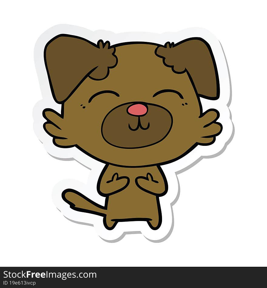 sticker of a cartoon dog