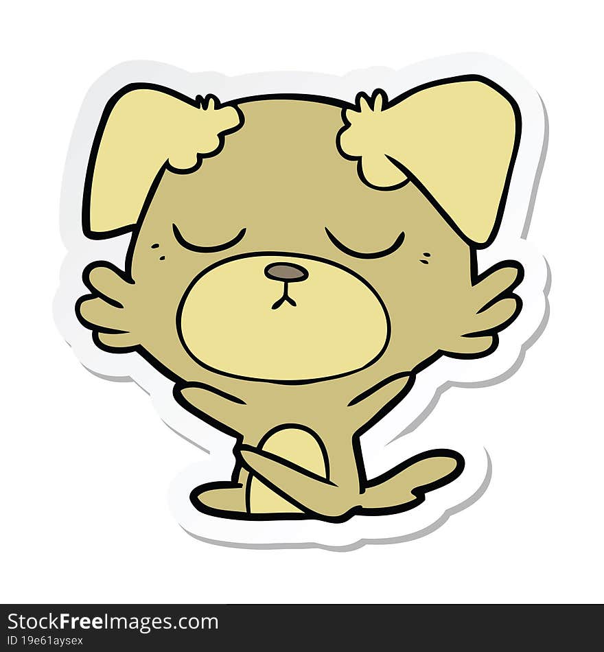 sticker of a cute cartoon dog