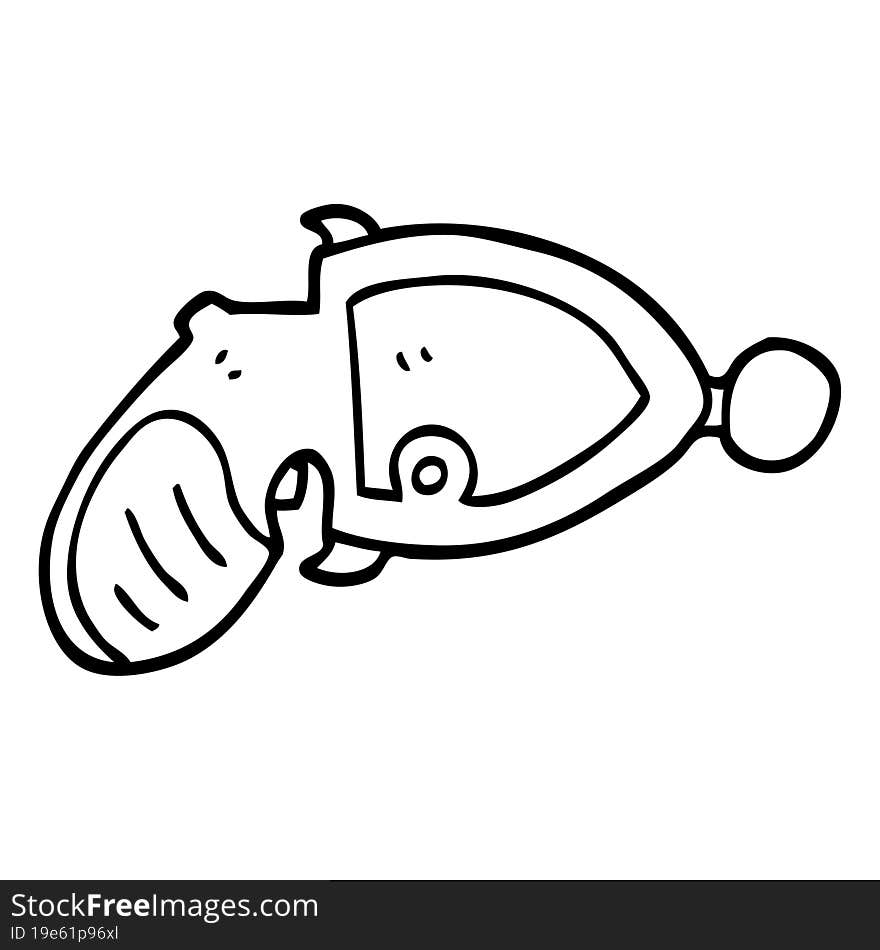 Black And White Cartoon Ray Gun